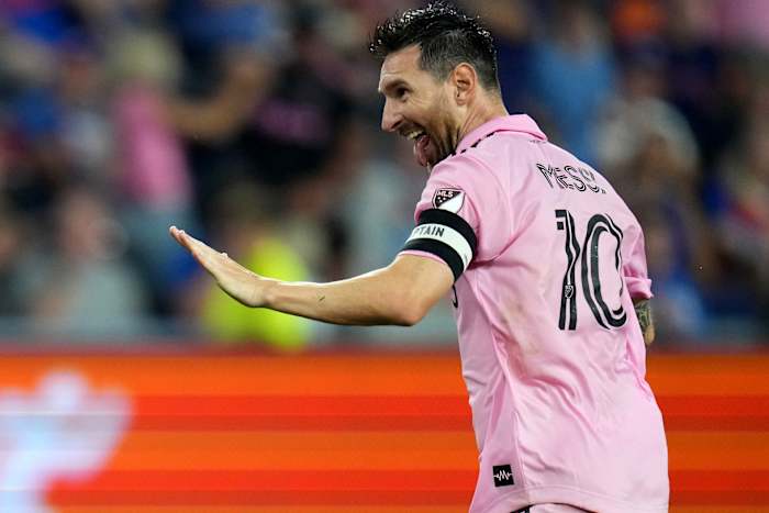 Leo Messi celebra gol en US Open Cup